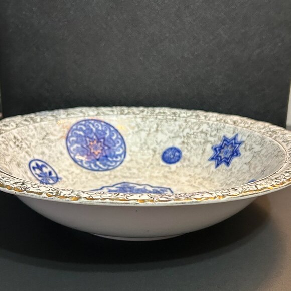 1910 - JKL Fenton Osaka England White, Gold & Blue China Bowl - Picture 4 of 5